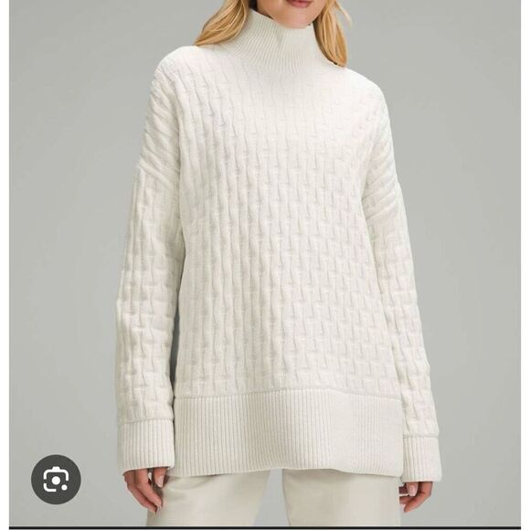 Lululemon Cable-Knit Oversized Crewneck LARGE - Picture 1 of 5